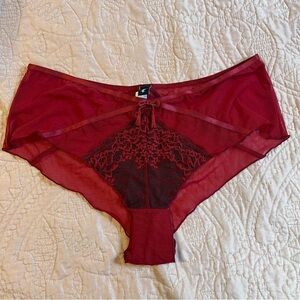 pour moi sheer lace red panties size uk 16/ us 12